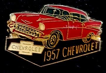 Chevrolet 1957 afbeelding pin, Verzenden, Nieuw, Transport, Speldje of Pin