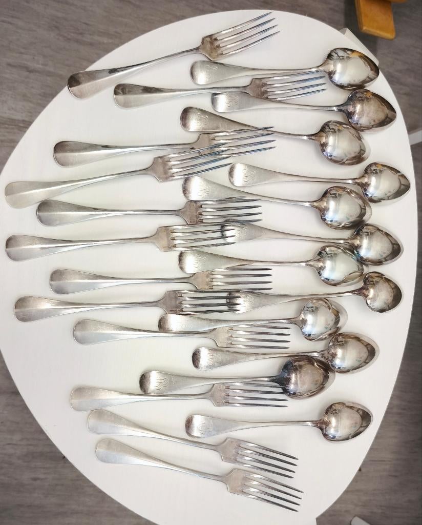 24 Boulanger spoons and forks, Antiek en Kunst, Antiek | Bestek, Ophalen