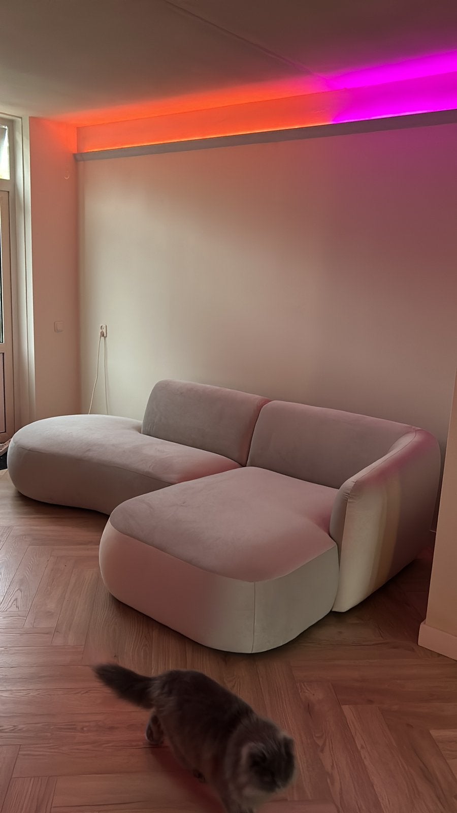 Loungebank morgana - rond eiland. Velvet stof., Ophalen, Eenpersoons, Zo goed als nieuw, Minder dan 150 cm