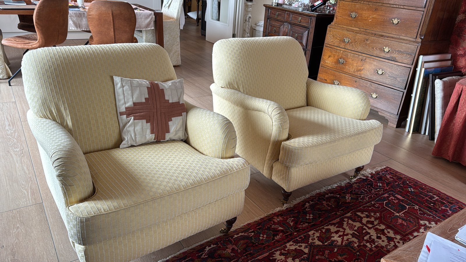 Parker knoll stoelen, Ophalen, Zo goed als nieuw, 75 tot 100 cm, Stof