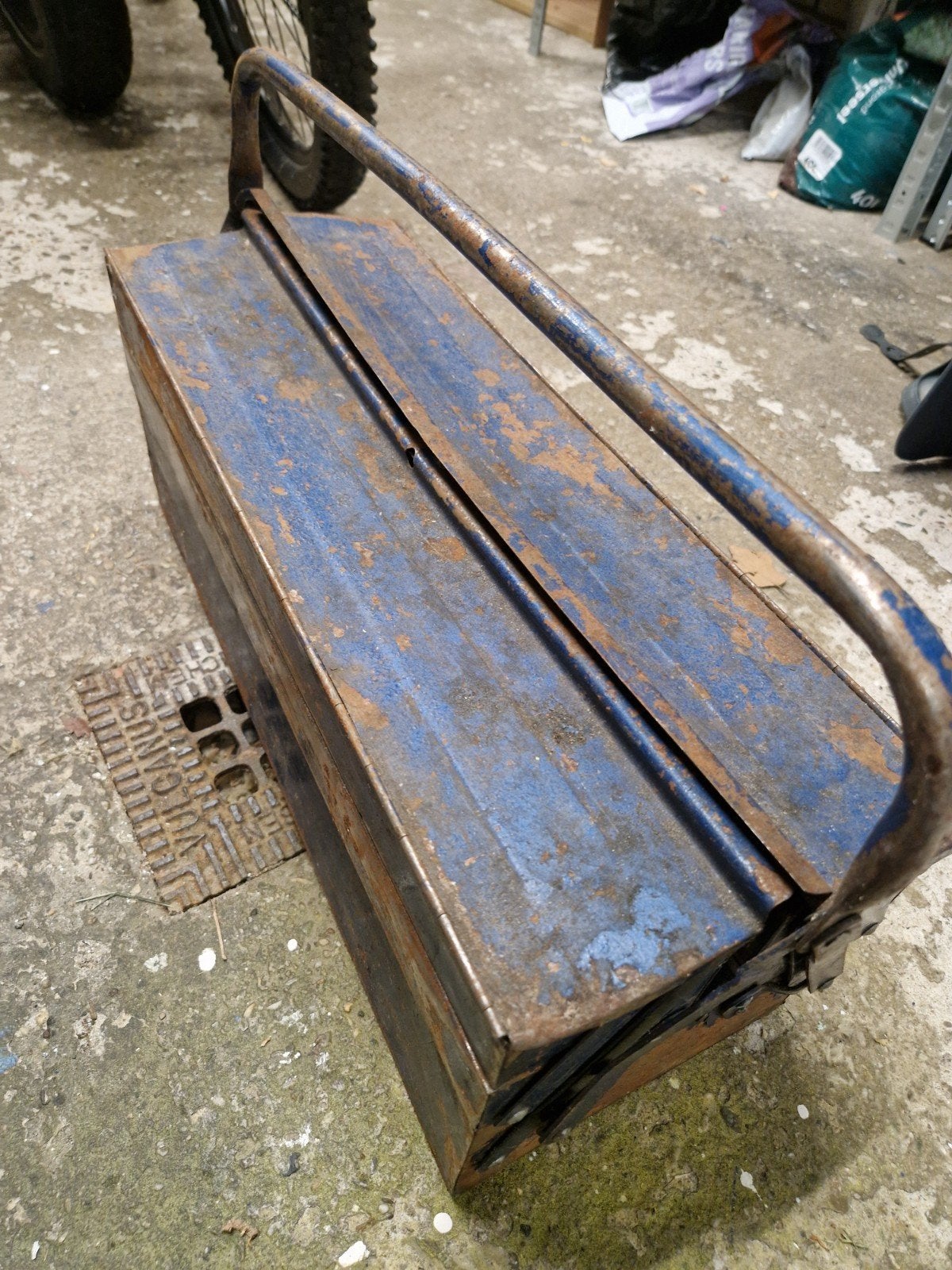 Vintage metalen gereedschapskist, Ophalen of Verzenden
