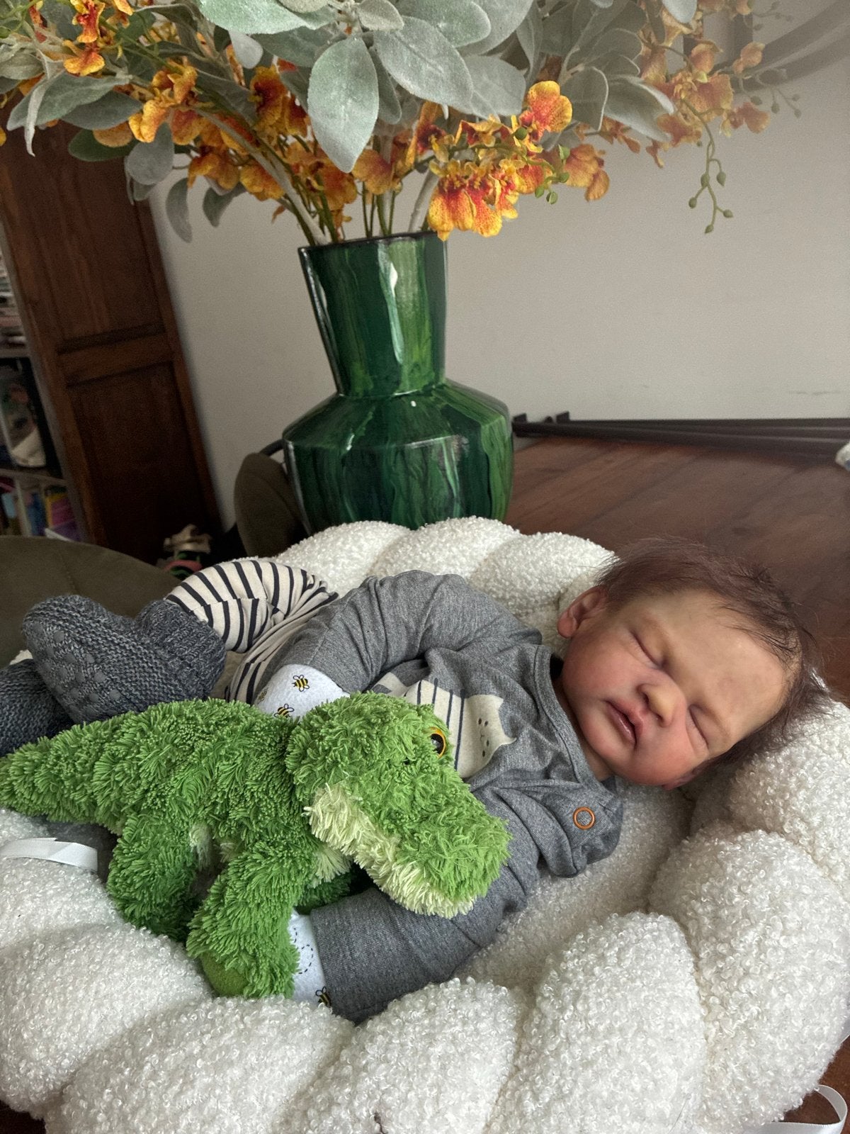 Silicone cuddle reborn Rami - Realistische babypop, Ophalen of Verzenden, Zo goed als nieuw, Babypop