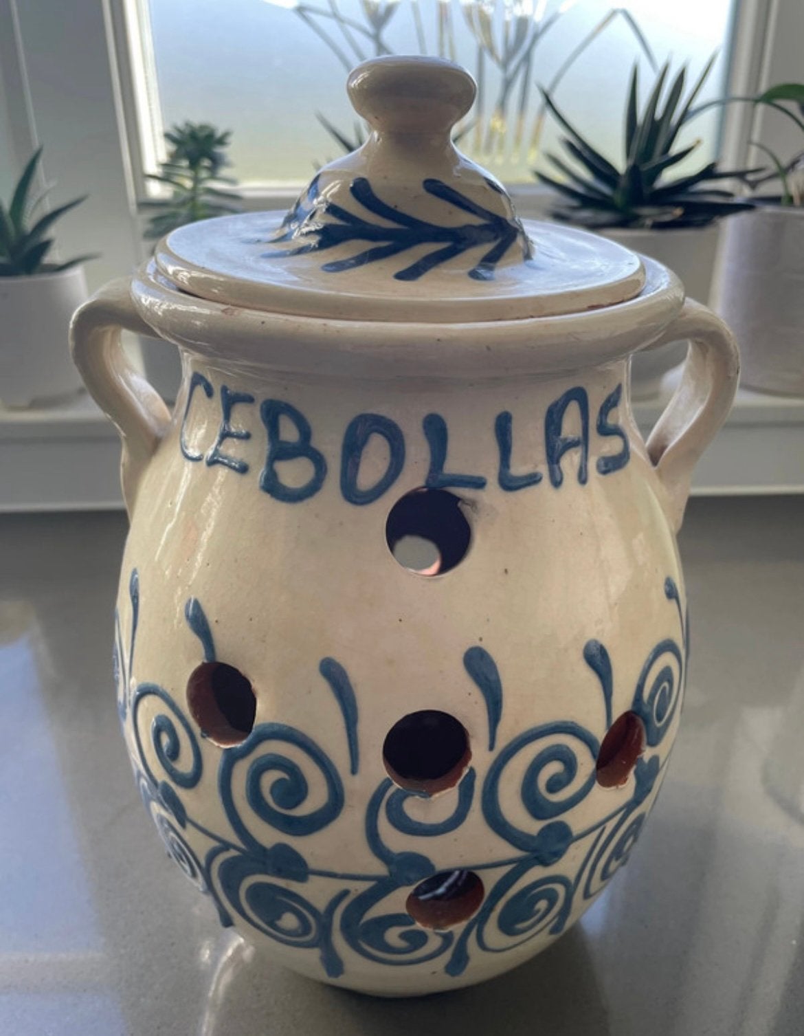 Brocante uienpot, Gebruikt, Ophalen of Verzenden, Voorraadpot, Steen/keramiek