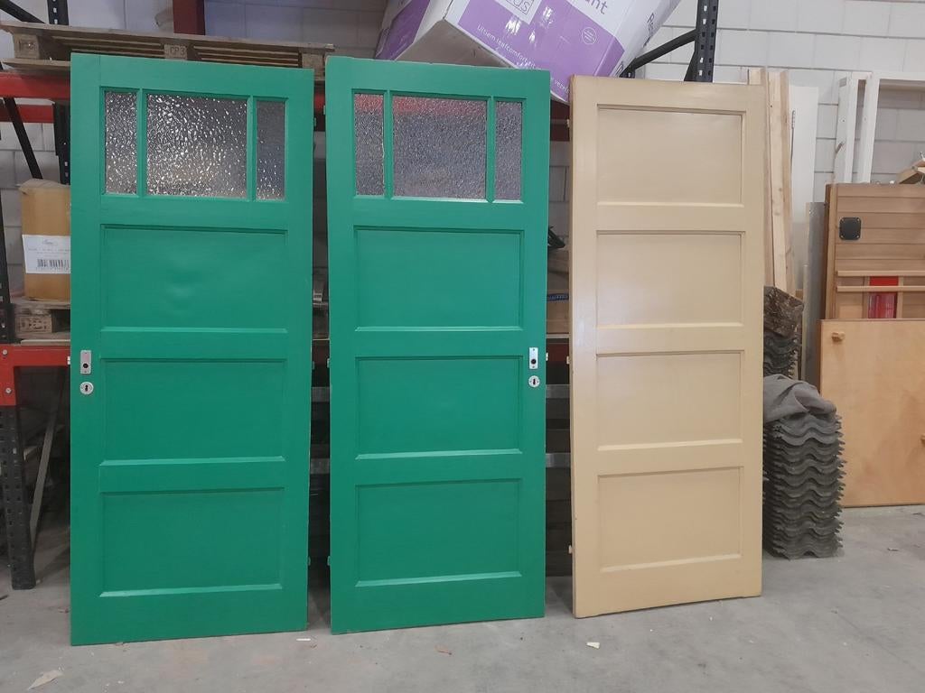 3 Retro Binnendeuren  oude paneeldeuren, Gebruikt, 80 tot 100 cm, Binnendeur, Ophalen of Verzenden