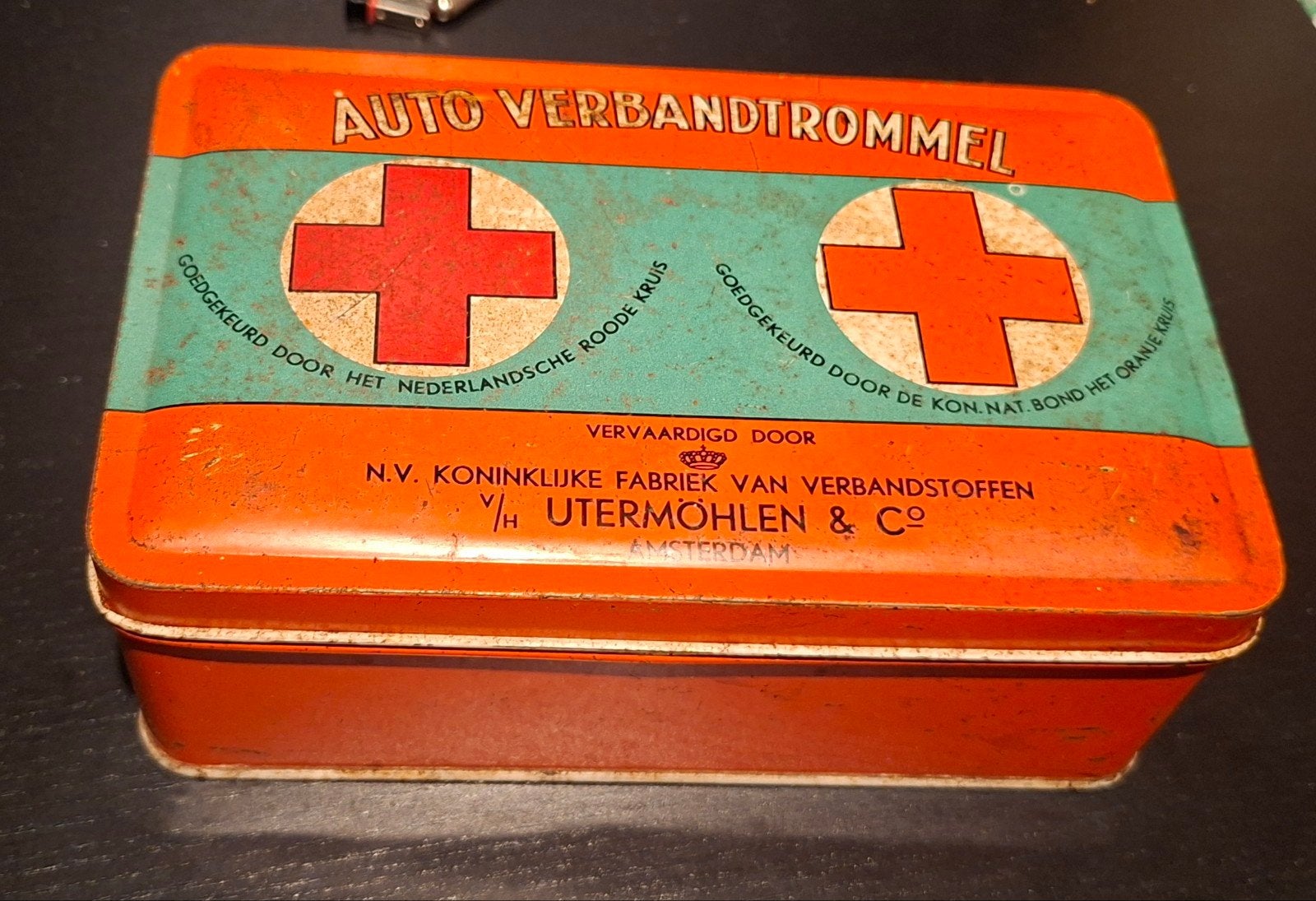Vintage Utermöhlen Auto Verbandtrommel - Origineel, Ophalen of Verzenden, Gebruikt