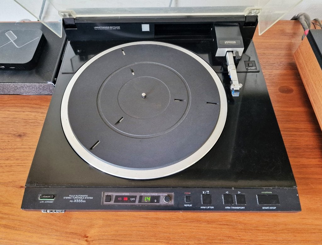 Sony PS-X555ES platenspeler met Ortofon VMS 30 MK II, Gebruikt, Pitch-regelaar, Ophalen of Verzenden, Platenspeler