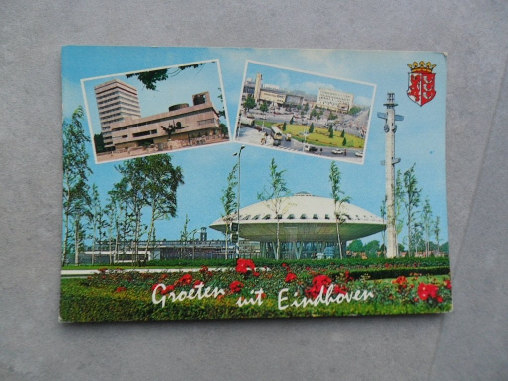 Eindhoven, Evoluon /panorama, Verzamelen, Ophalen of Verzenden, 1980 tot heden, Gelopen, Noord-Brabant