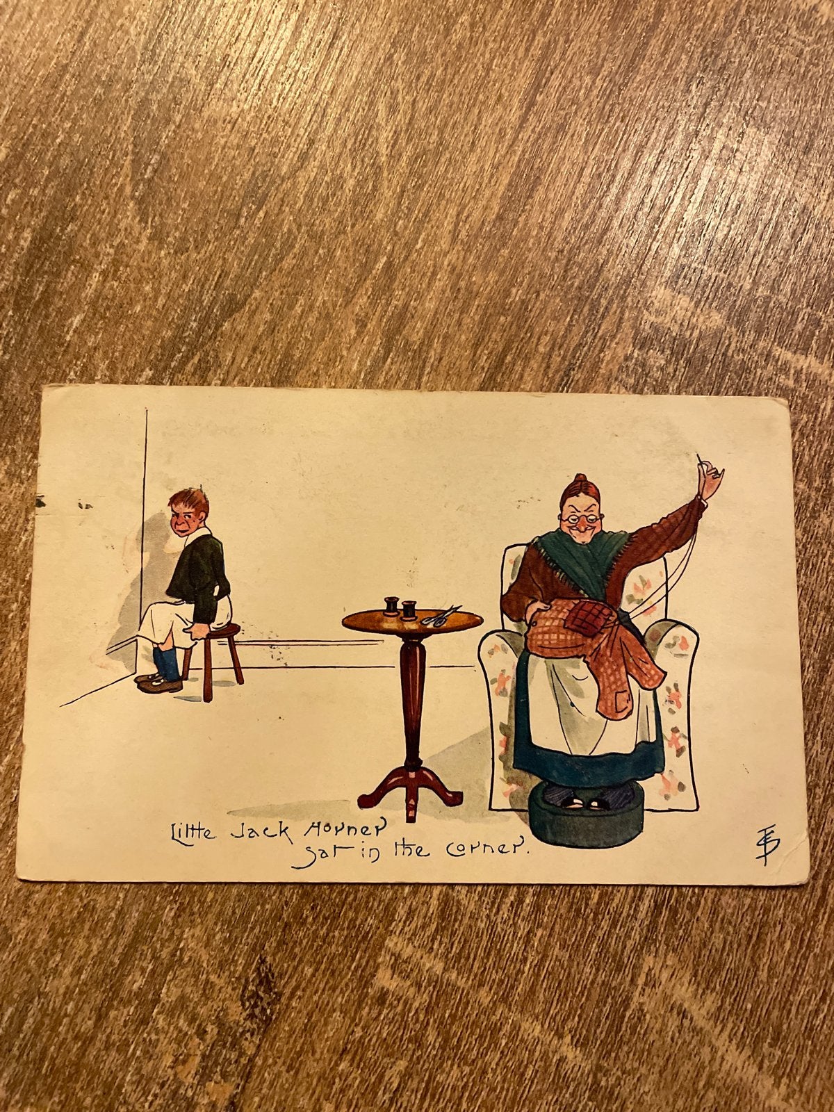 Antieke prentbriefkaart: Little Jack Horner, 1905, Ophalen of Verzenden, Voor 1920, Gelopen, Kinderen