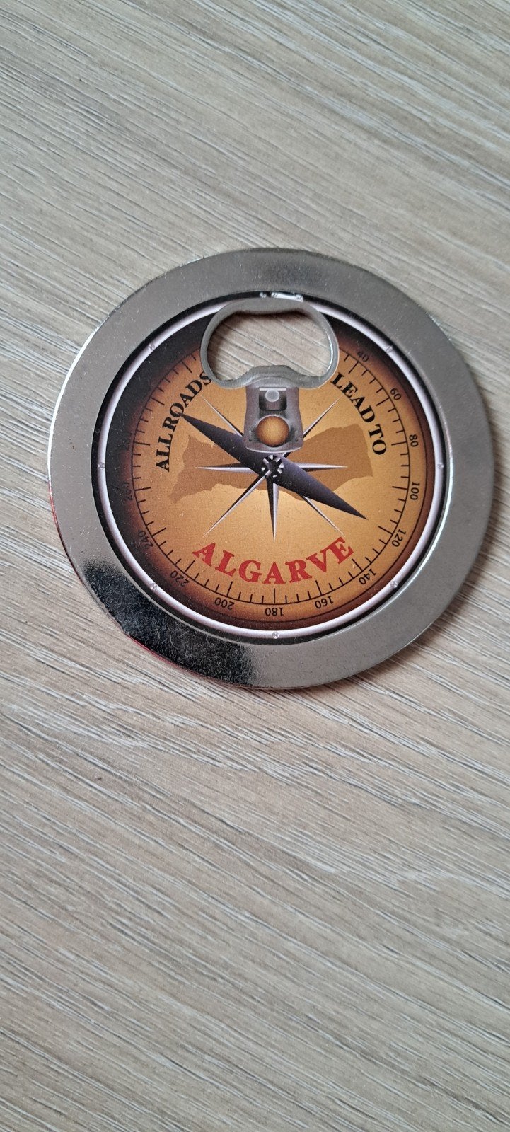Flesopener Algarve met magneet en Guinnes, Ophalen of Verzenden, Gebruikt, Zilver, Metaal