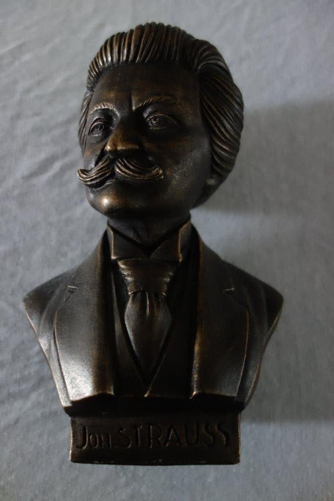 Buste Joh. Strauss muziek, Verzamelen, Muziek, Artiesten en Beroemdheden, Ophalen of Verzenden, Zo goed als nieuw, Pop, Beeldje of Miniatuur