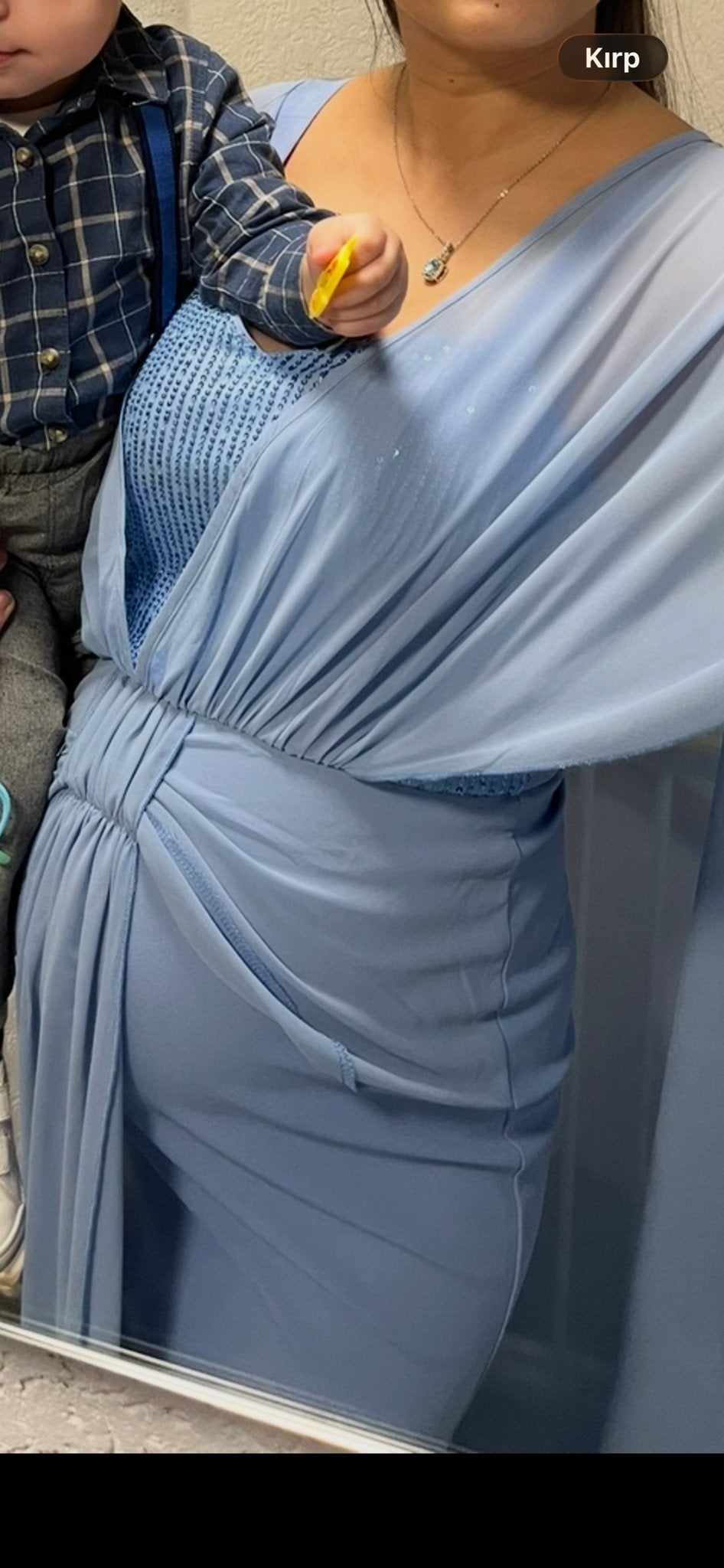 Elegante blauwe jurk, maat 38/40, perfect voor zwangerschap, Ophalen of Verzenden, Zo goed als nieuw, Maat 38/40 (M), Blauw