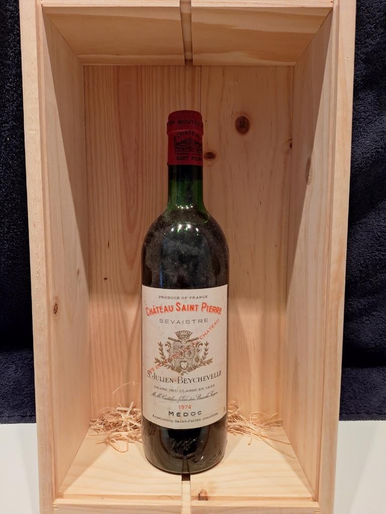 Château Saint Pierre 1974 - Grand Cru Classé, Verzamelen, Wijnen, Gebruikt, Frankrijk, Ophalen of Verzenden, Rode wijn