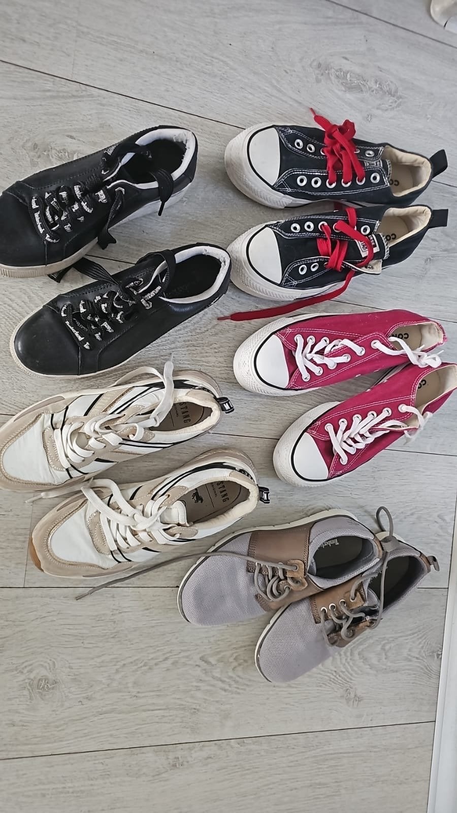Diverse schoenenpakket maat 38: Timberland, Converse, Mustan, Kleding | Dames, Ophalen, Gedragen, Overige kleuren, Sneakers of Gympen