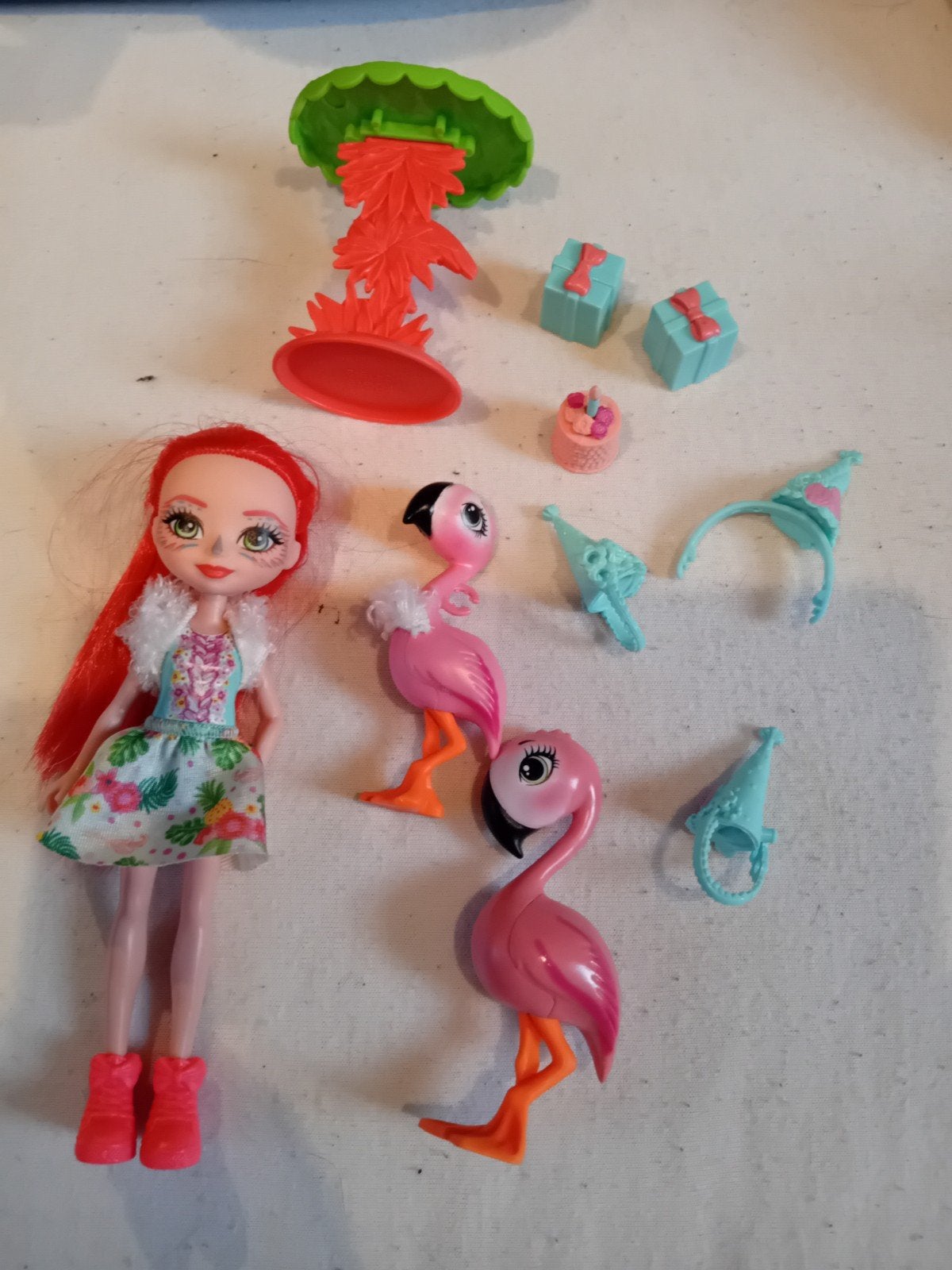Enchantimals pop met flamingo's en accessoires, Ophalen of Verzenden, Gebruikt, Overige typen