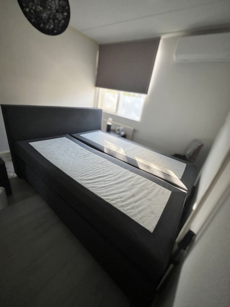 Miodormio Boxspring 160x200 + 2 Matrassen en Hoofdbord, Ophalen, Gebruikt, Tweepersoons, 200 cm
