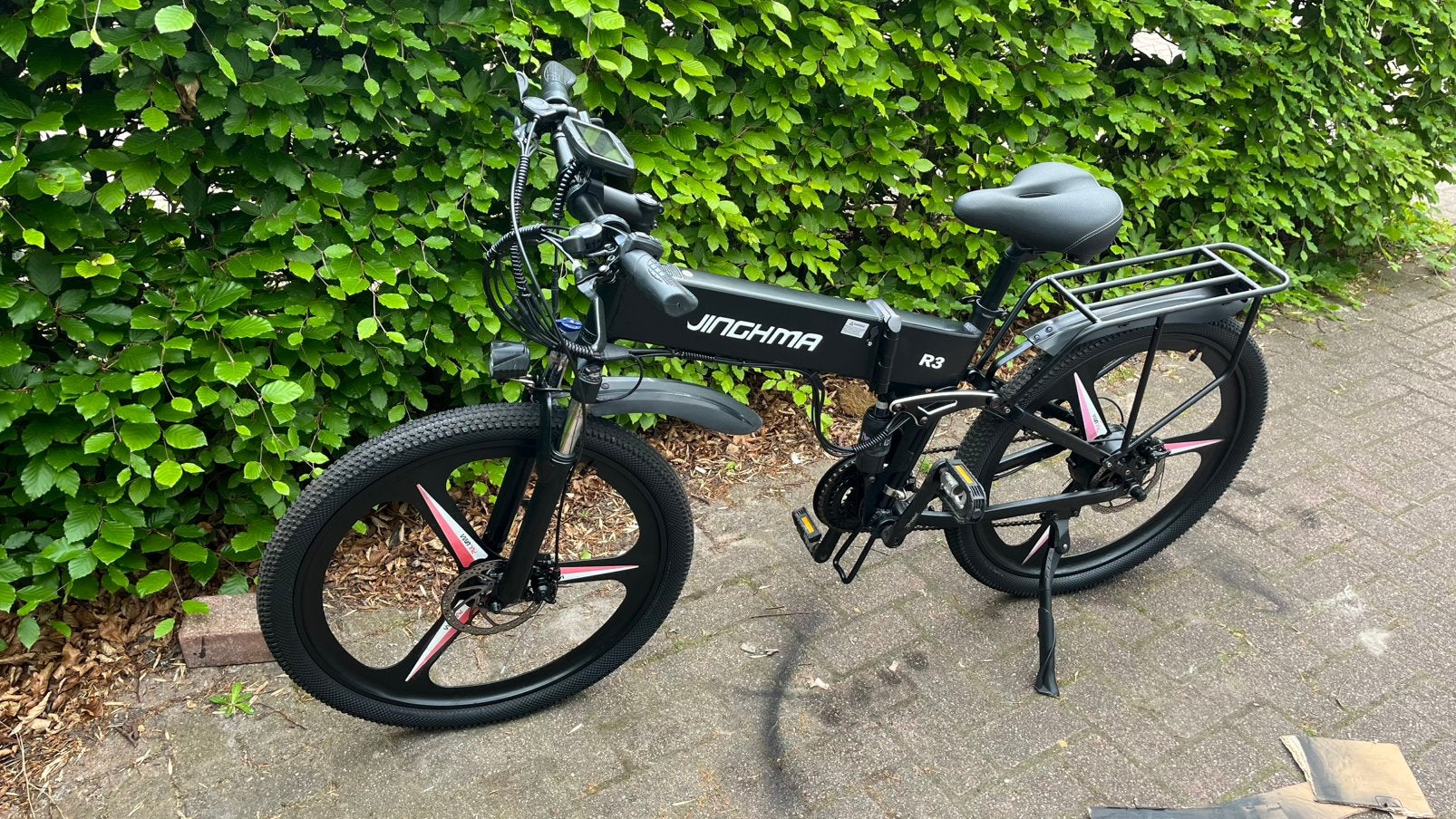 JINGHMA R3 elektrische fiets, 26 inch, zwart, 800W, Zo goed als nieuw, 59 cm of meer, 30 tot 50 km per accu, Ophalen