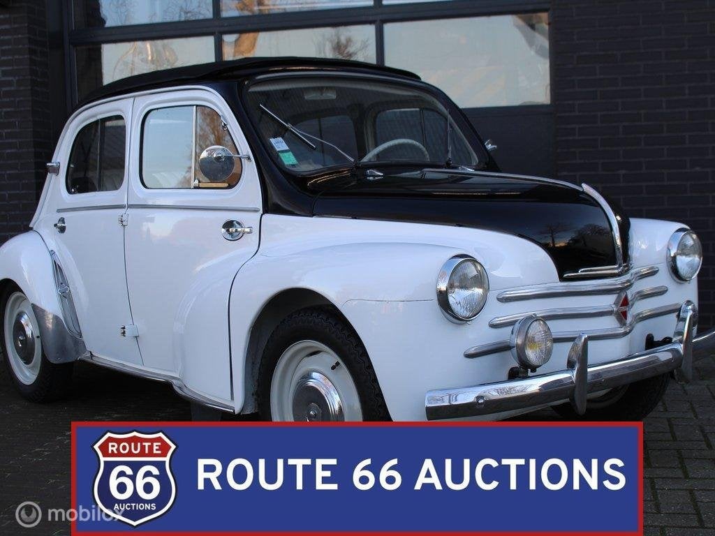 Renault 4CV Cabriolet | 1960 | Route 66 Auctions, Auto's, Overige carrosserieën, Renault, Zwart, Bedrijf