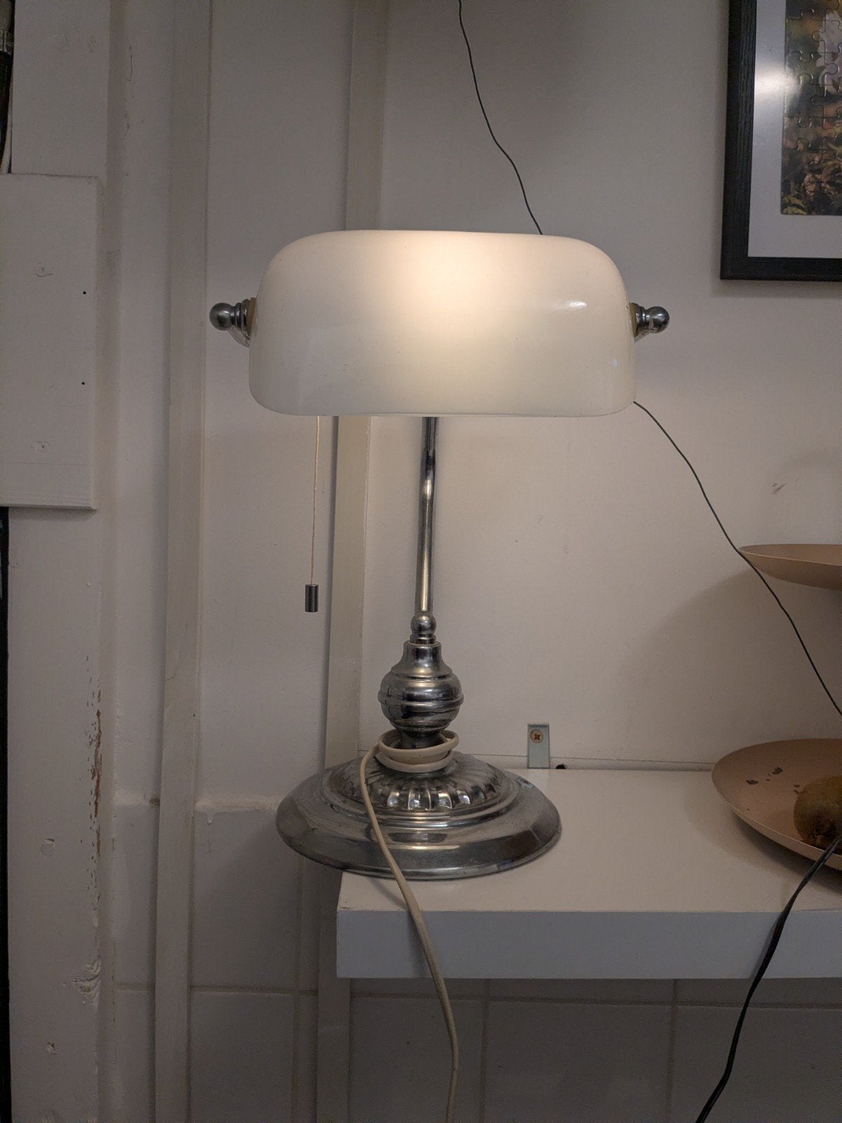 EGLO Banker Bureaulamp (notarislamp) E27 - 39 cm - Grijs/Wit, Ophalen of Verzenden