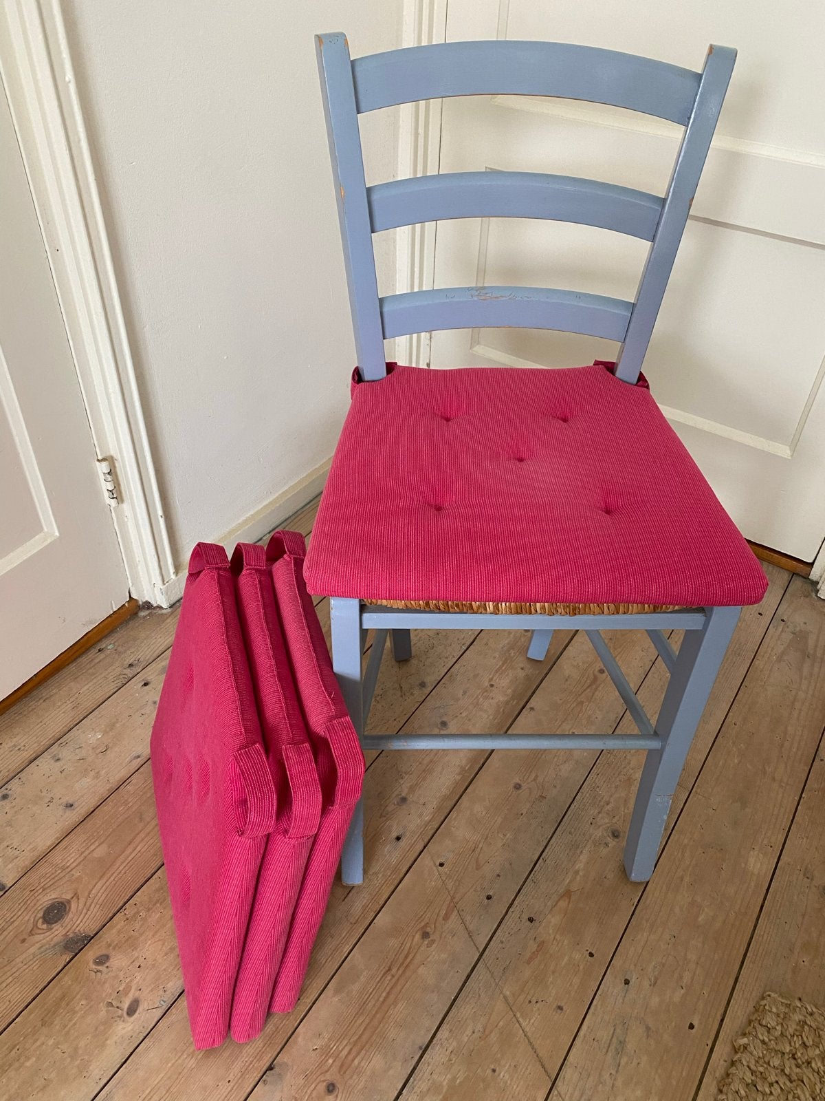 Set van 4  roze IKEA stoelkussens z.g.a.n., IKEA, Vierkant, Ophalen of Verzenden, Zo goed als nieuw
