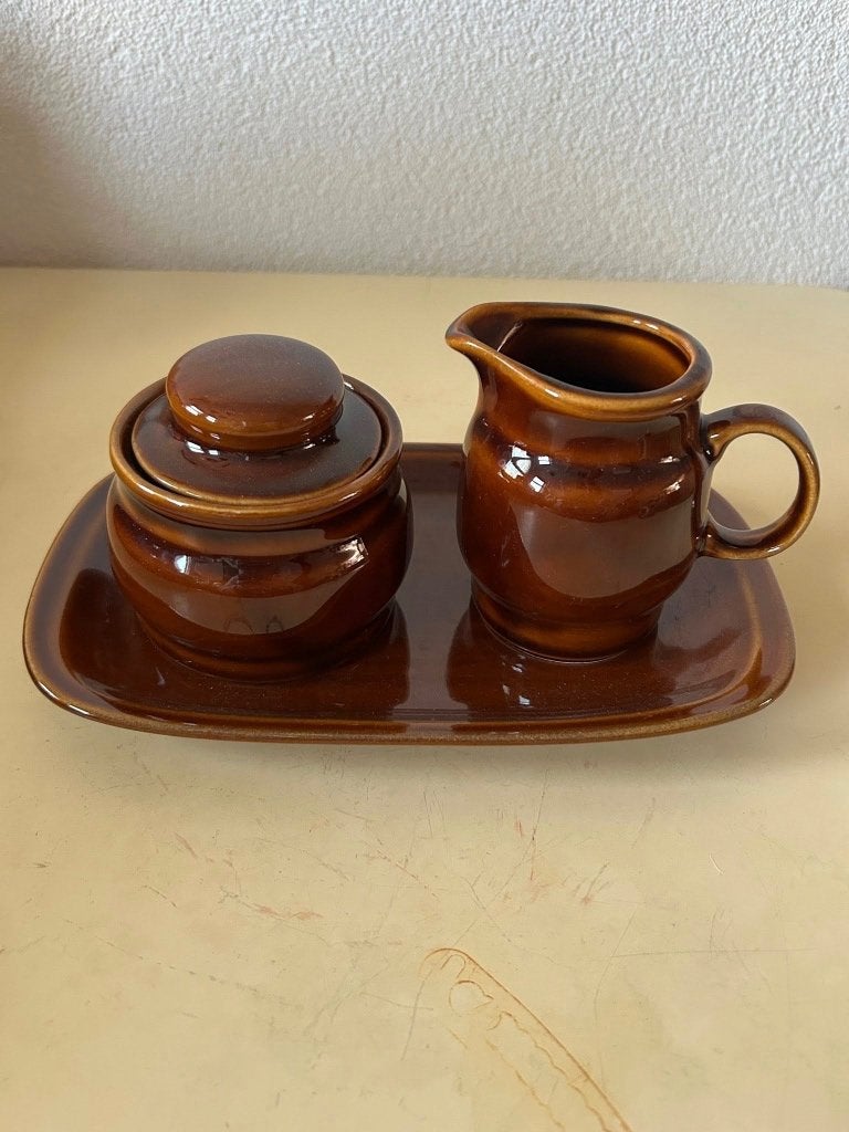 Vintage Pruszków Roomstel op Bord – Polen Jaren 70, Antiek en Kunst, Antiek | Servies los, Ophalen of Verzenden