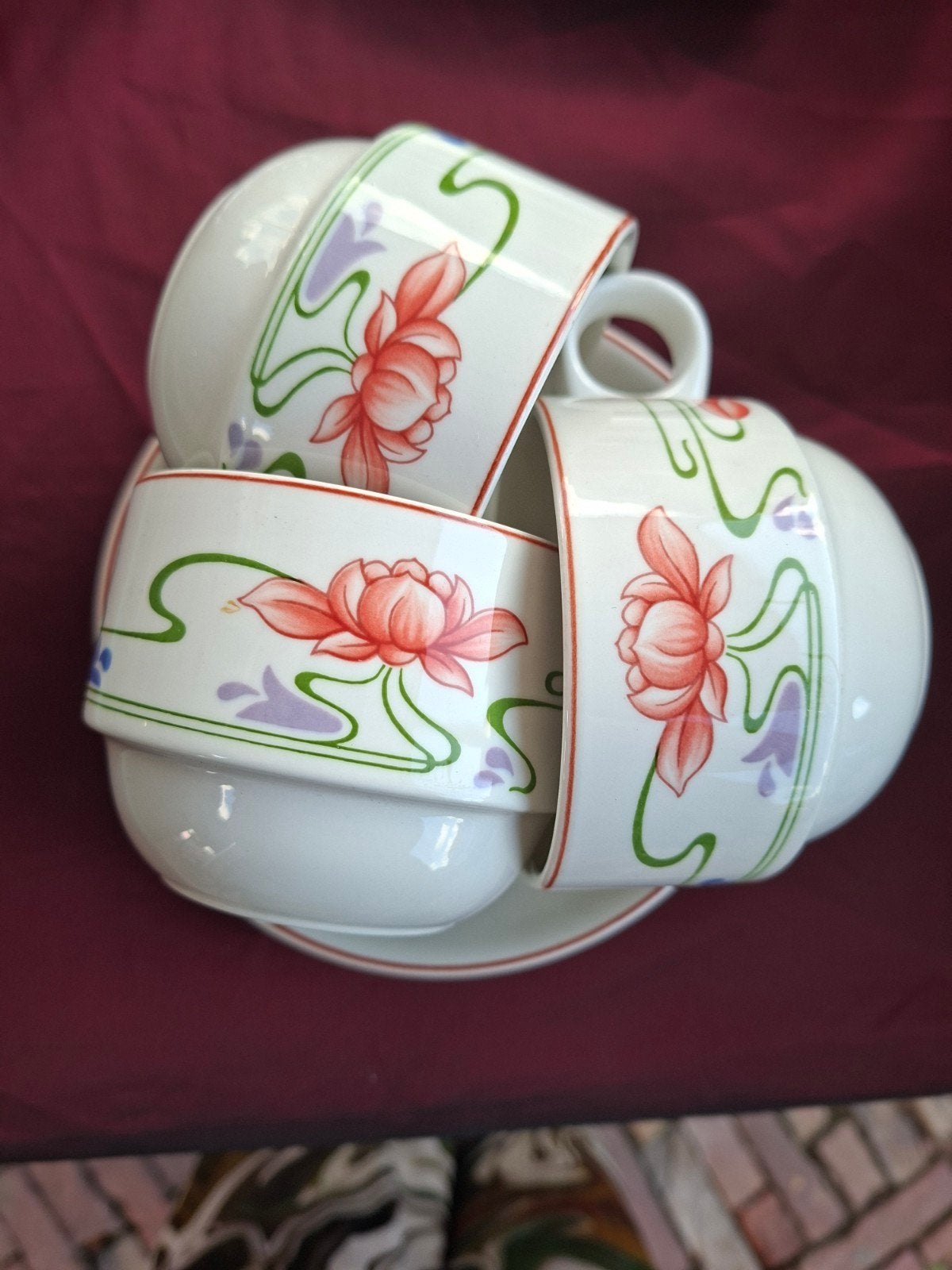 3 Villeroy & Boch Florida porseleinen kop en schotels, Ophalen of Verzenden