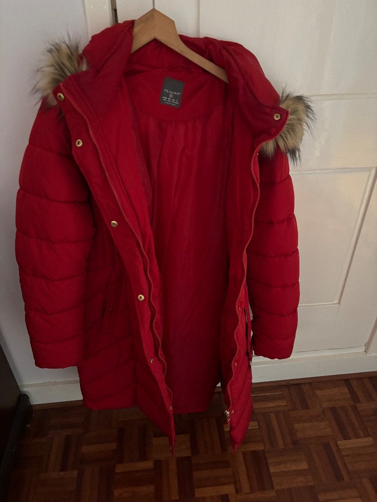 Dameskleding winterjas, Ophalen of Verzenden, Zo goed als nieuw, Maat 46 (S) of kleiner, Rood