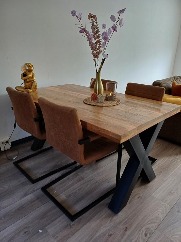 Tafel met 4 stoelen, Huis en Inrichting, Tafels | Eettafels, Ophalen of Verzenden, Rechthoekig, 100 tot 150 cm, 50 tot 100 cm