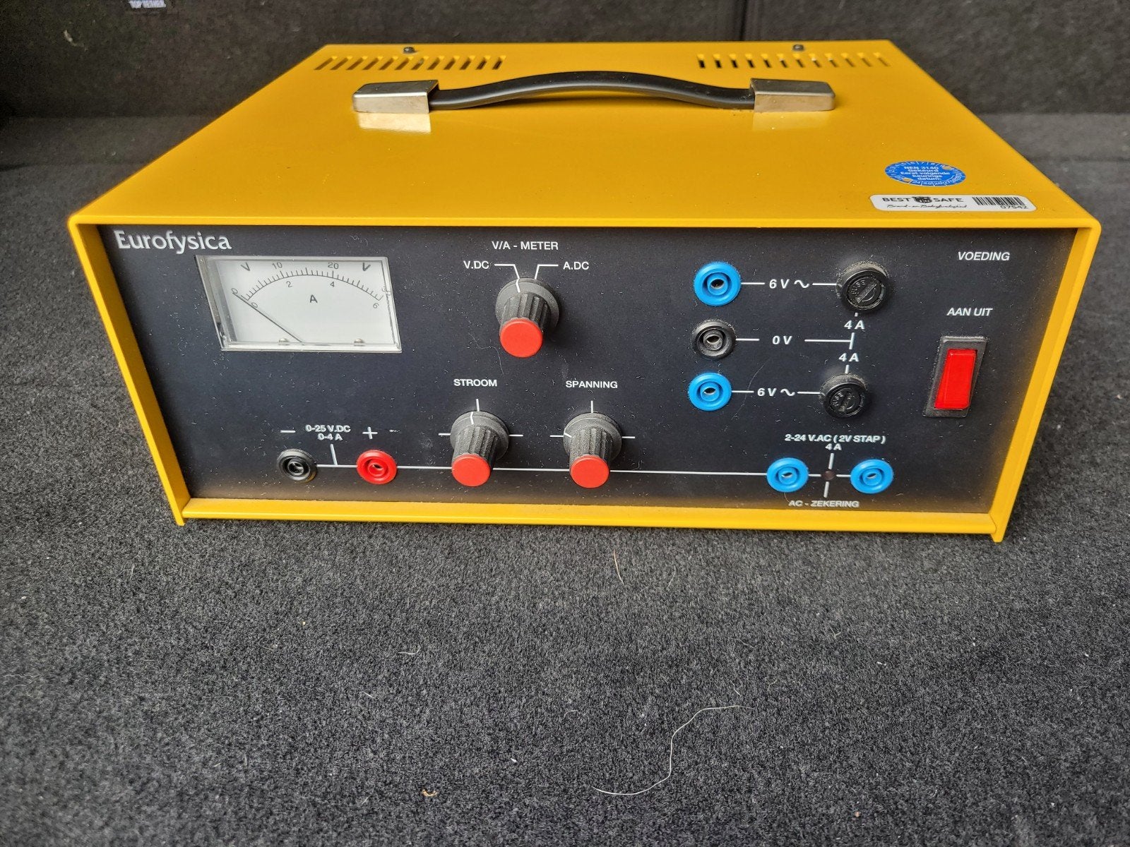 lab trafo EUROFYSICA VOEDING 0-25V.DC 0-4 AMPERE, Ophalen of Verzenden