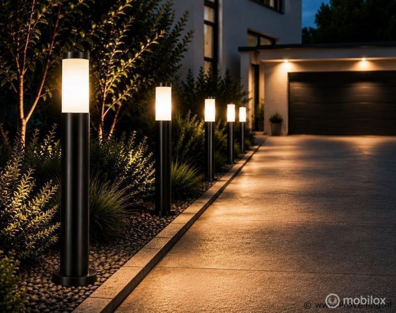 Online Veiling: 8 x LED Tuinlamp – E27 – IP44 – Zwart – 8..., Nieuw