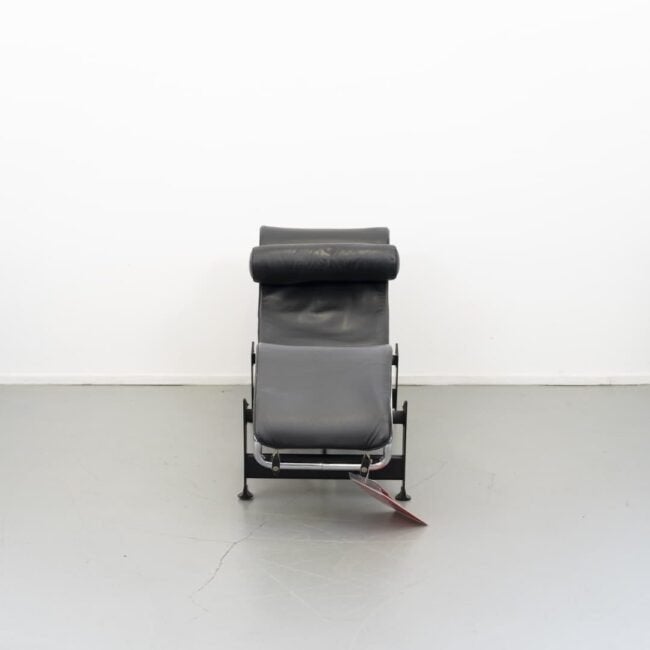 Cassina LC4 Chaise Longue Zwart Leer - Chroom, Niet ingevuld, Zo goed als nieuw, Niet ingevuld, Niet ingevuld