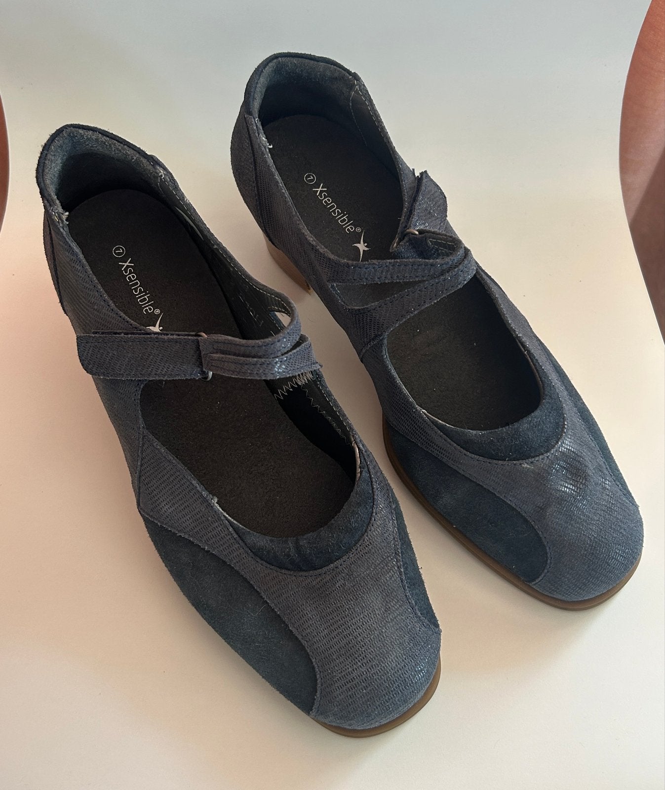 Xsensible Damesschoen - Blauw Nubuck Leer - Maat 41, Schoenen met lage hakken, Zo goed als nieuw, Verzenden, Blauw