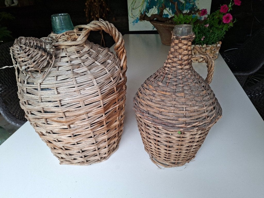 twee mooie mandflessen, Ophalen of Verzenden