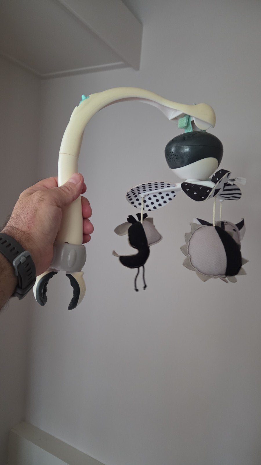 Tiny Love Mobiel Zwart-Wit met Muziek en Licht, Ophalen, Gebruikt, Mobiel, Met geluid