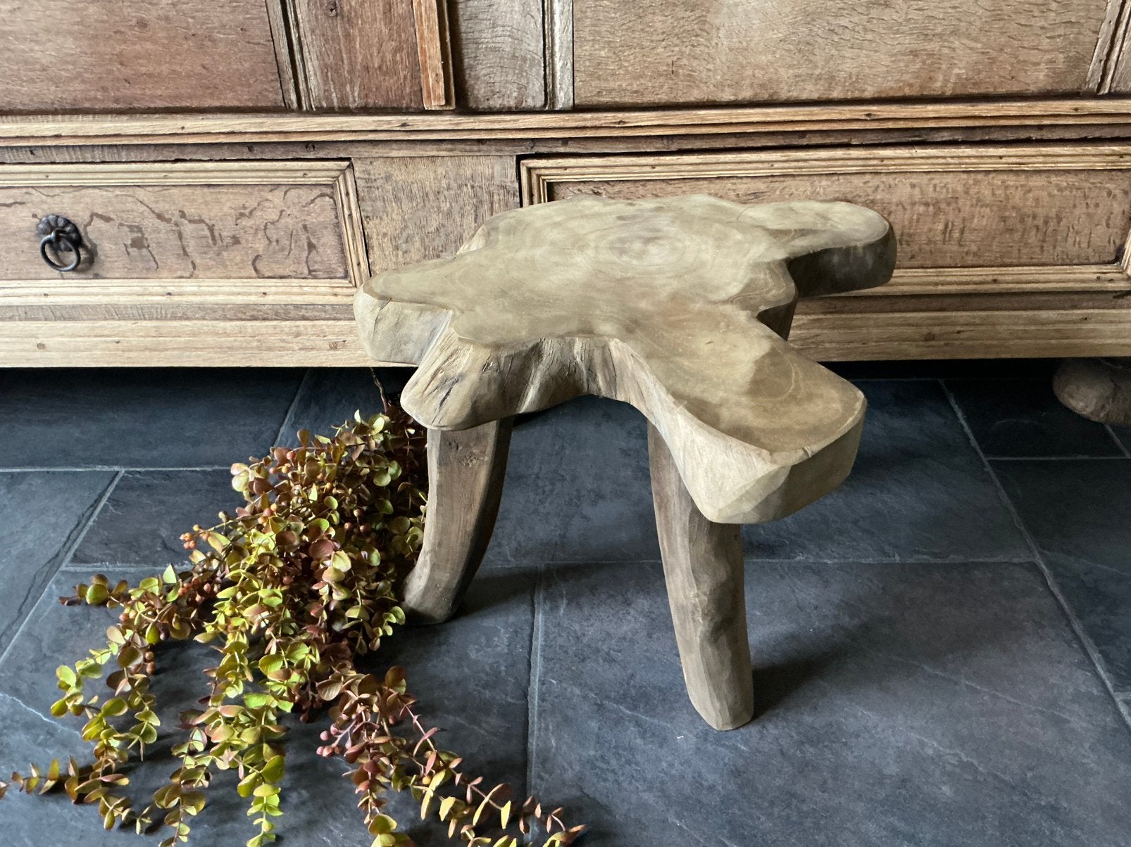 NIEUW teak houten boomschijf tafeltje bijzettafel (3), Ophalen, Nieuw