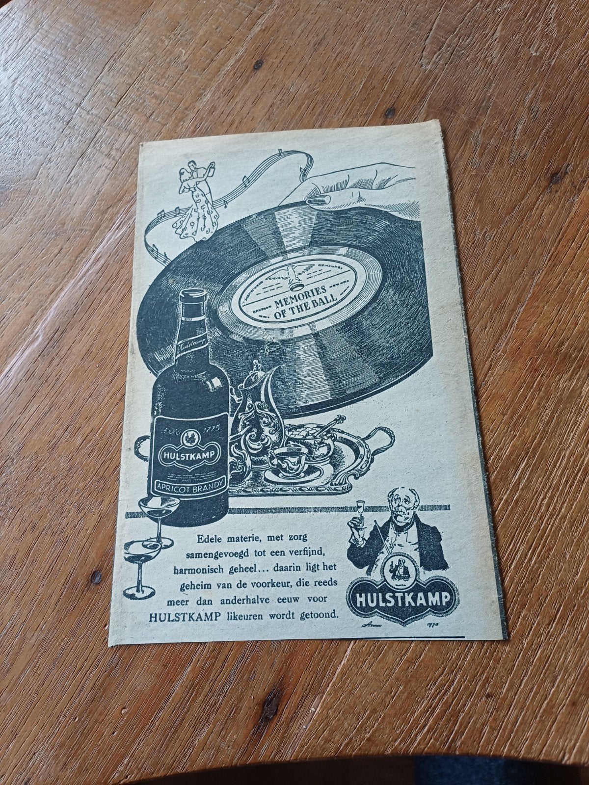 advertentie Hulstkamp jenever Rotterdam  edele 1947, Verzamelen, Ophalen of Verzenden, Gebruikt, Overige typen