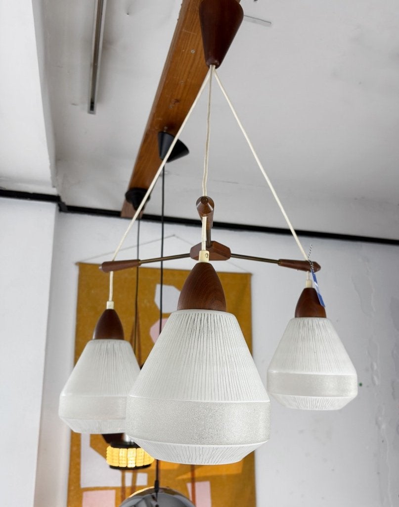Vintage mid century Massive hanglamp, Huis en Inrichting, Ophalen, Gebruikt, Glas, Mid century