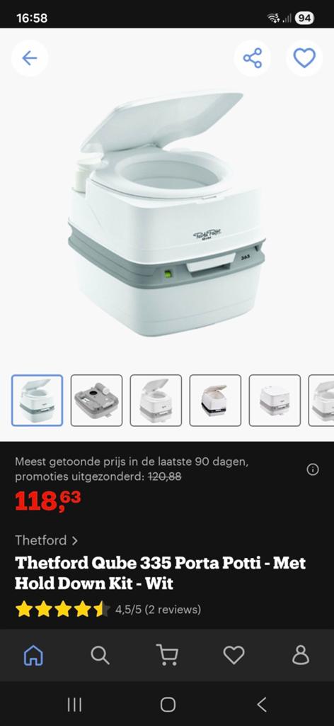 Porta Potti 335 - Zo goed als nieuw, niet gebruikt, Ophalen of Verzenden, Zo goed als nieuw