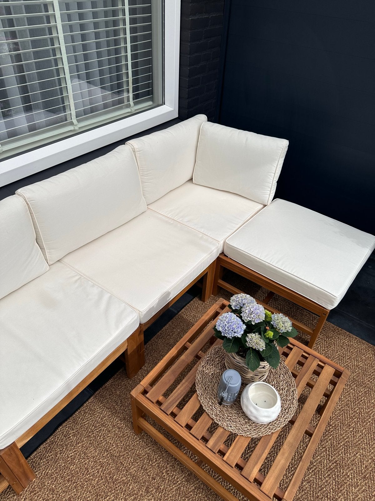Houte loungeset (Gratis bezorging en installatie!), Ophalen, 6 zitplaatsen, Zo goed als nieuw, Loungeset