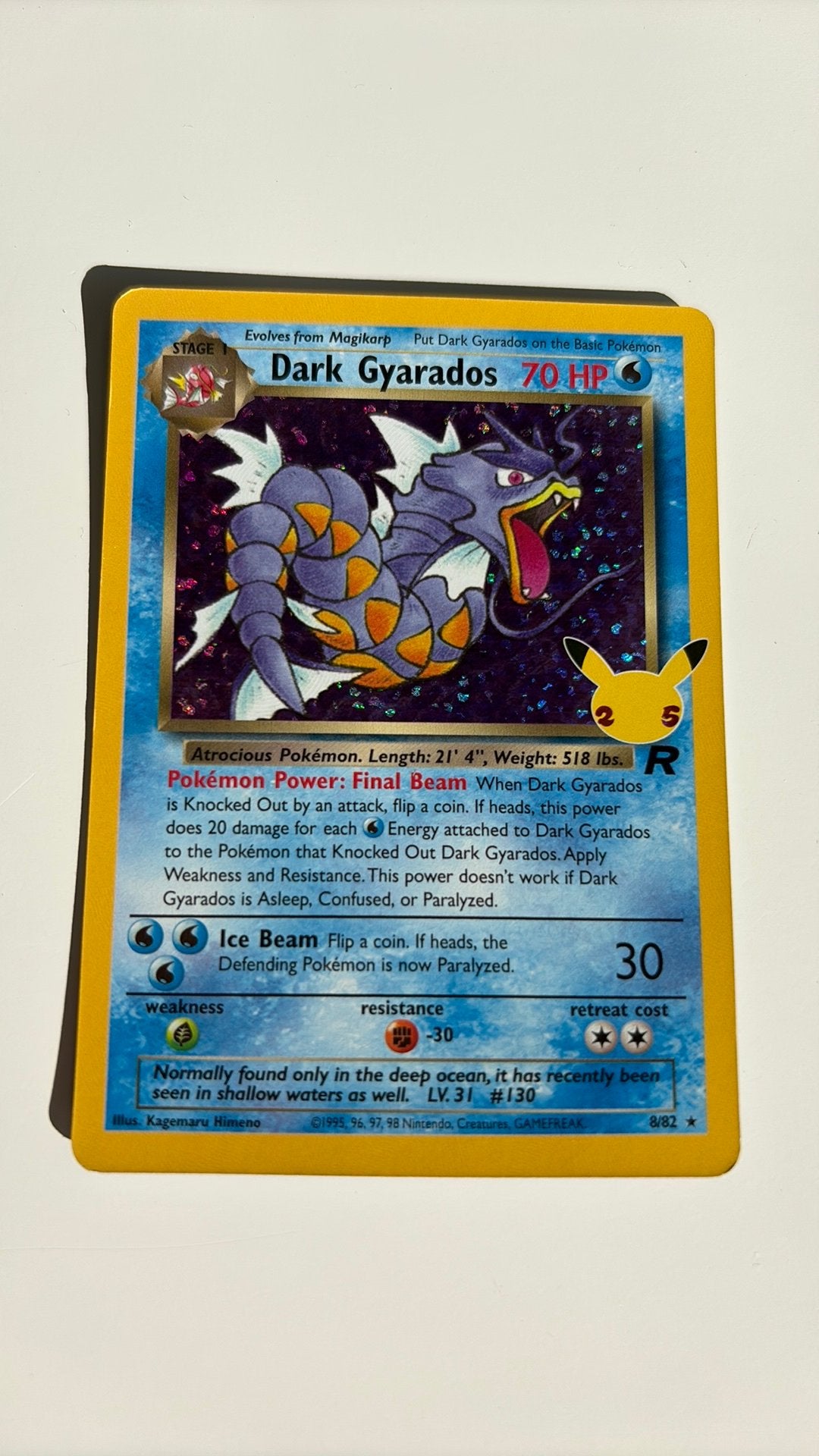 Dark Gyarados pokémkn kaart, Ophalen, Zo goed als nieuw, Losse kaart
