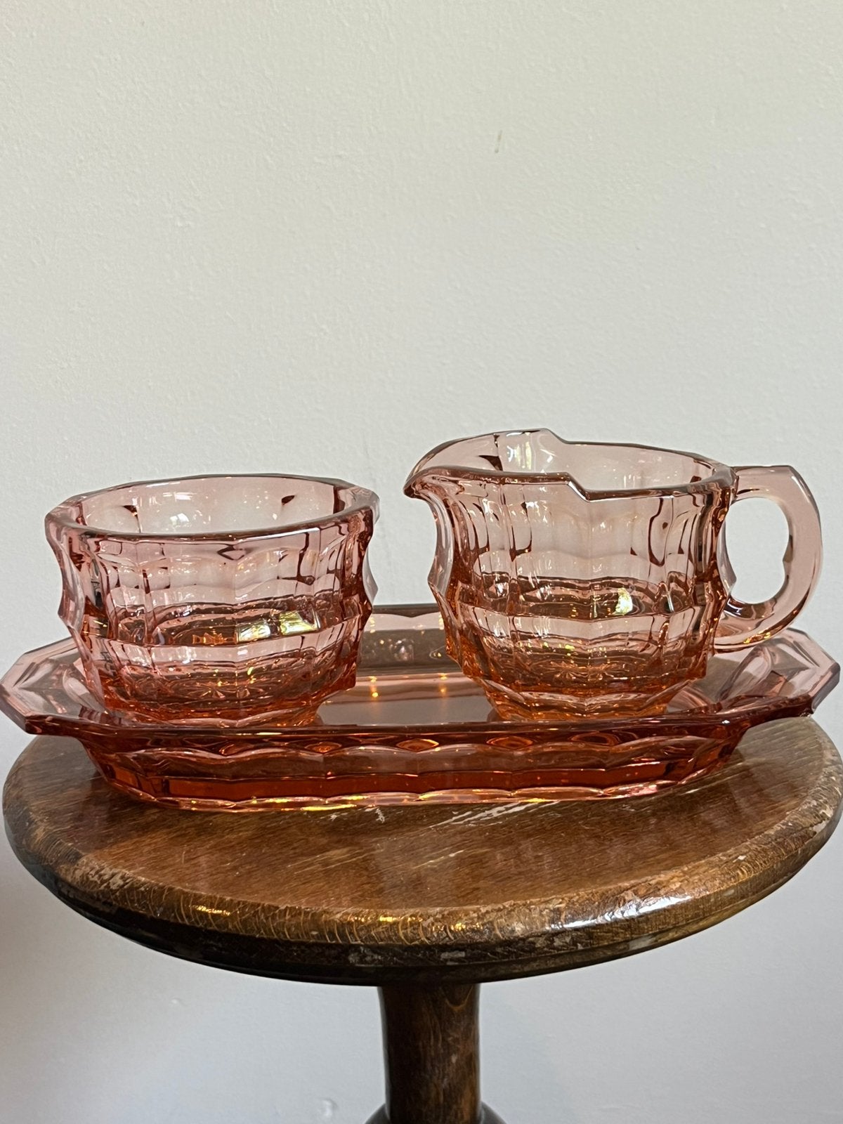 Vintage ArtDeco rosaline 3-delig roomstel, Ophalen of Verzenden