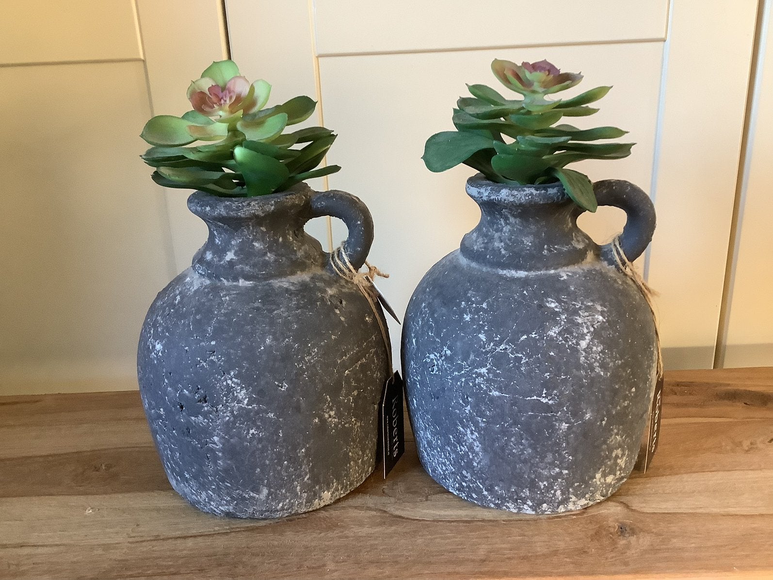 NIEUW set leuke grijze kruiken vazen, Ophalen, Nieuw