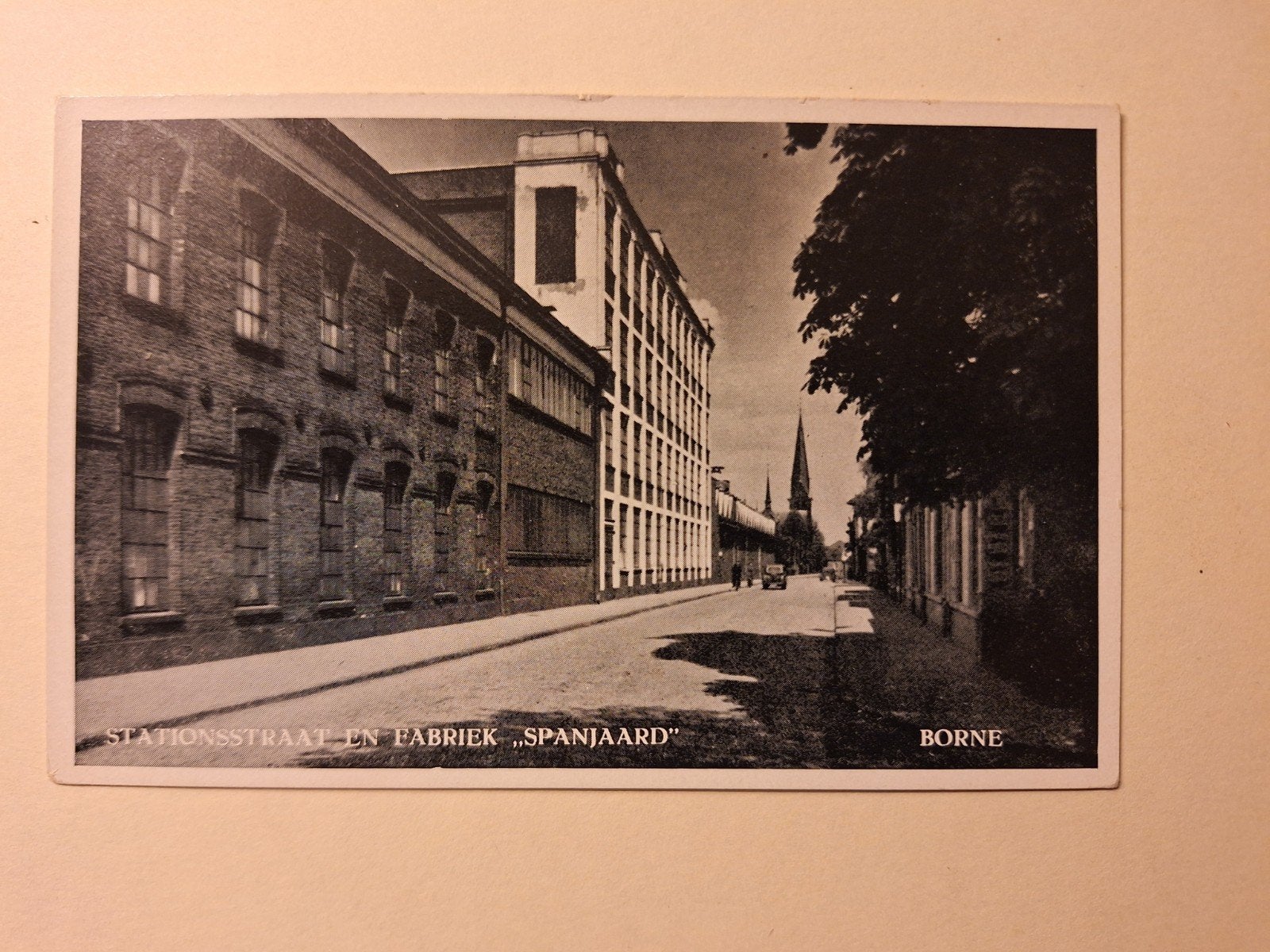 Ansichtkaart (ombelopen) stoomspinnerij Spanjaard Borne, Ophalen of Verzenden, 1960 tot 1980