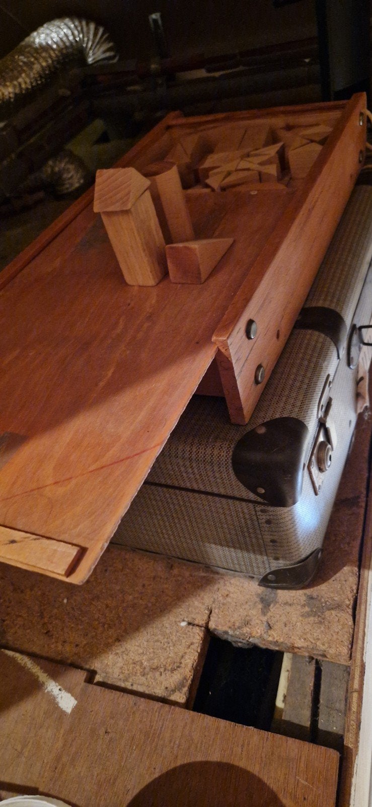 Vintage houten blokkendoos - Klassiek speelgoed, Ophalen