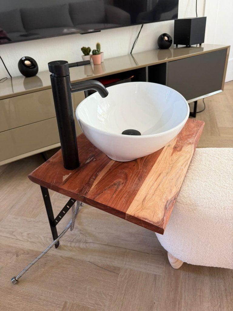 2x Complete Fonteinset / Wastafelmeubel matzwart, Ophalen, Gebruikt, Overige typen, Minder dan 100 cm