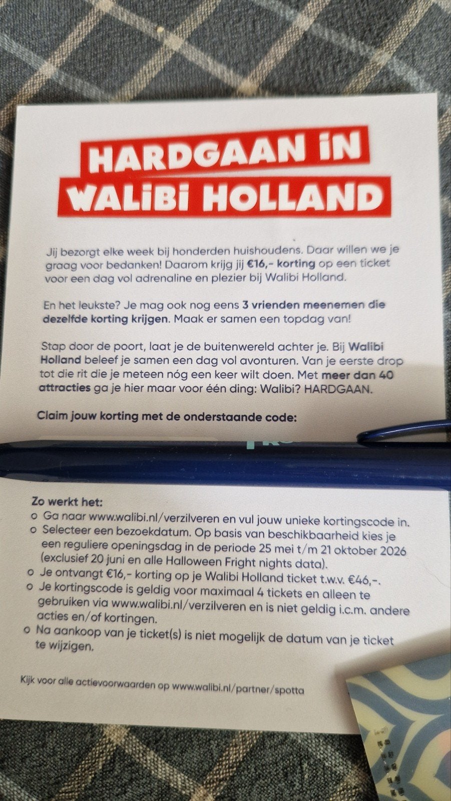Walibi korting, Tickets en Kaartjes, Drie personen of meer, Kortingskaart