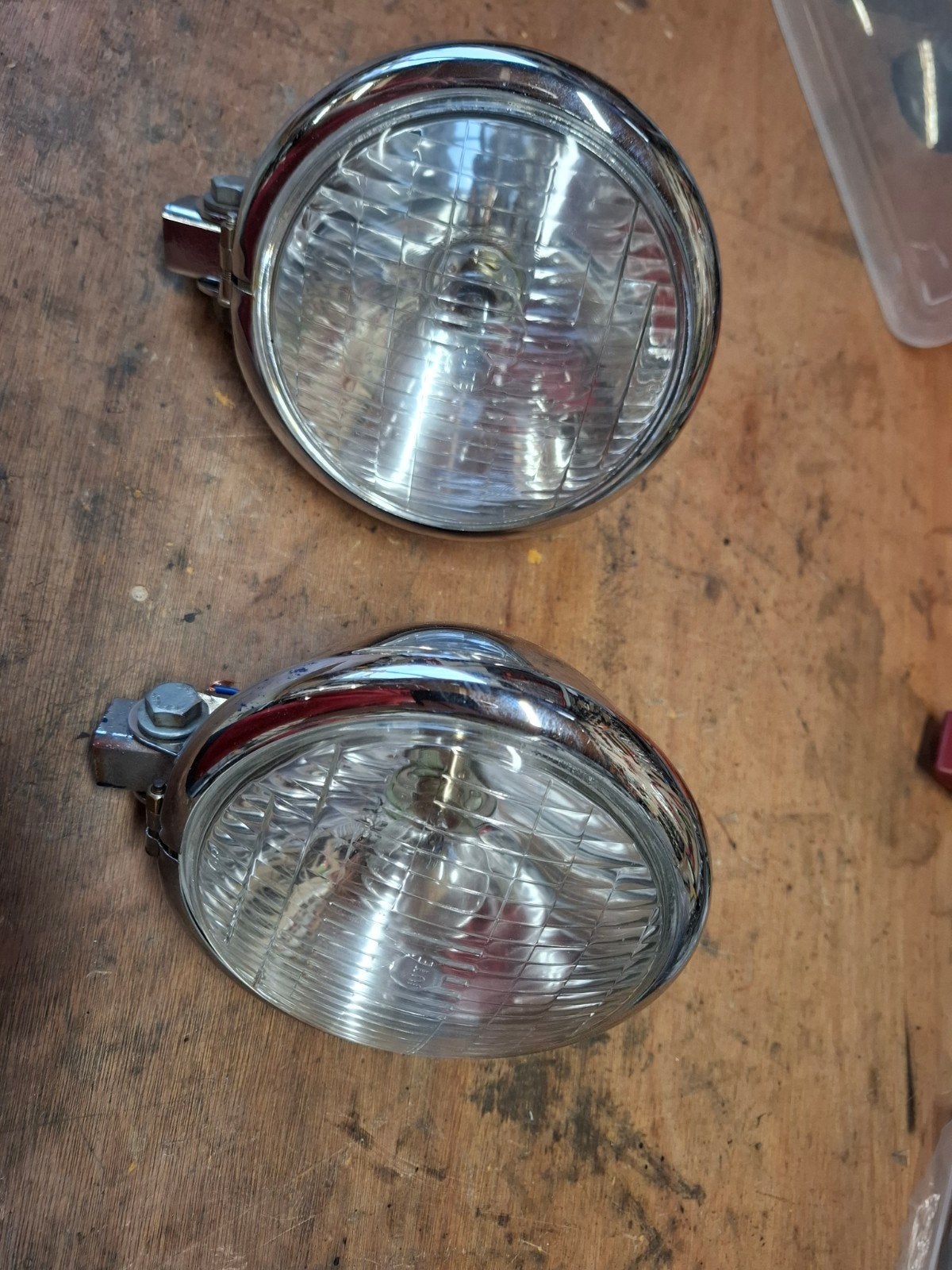Set verchroomde klassieke koplampen (kitcar), Ophalen of Verzenden, Gebruikt, Universele onderdelen