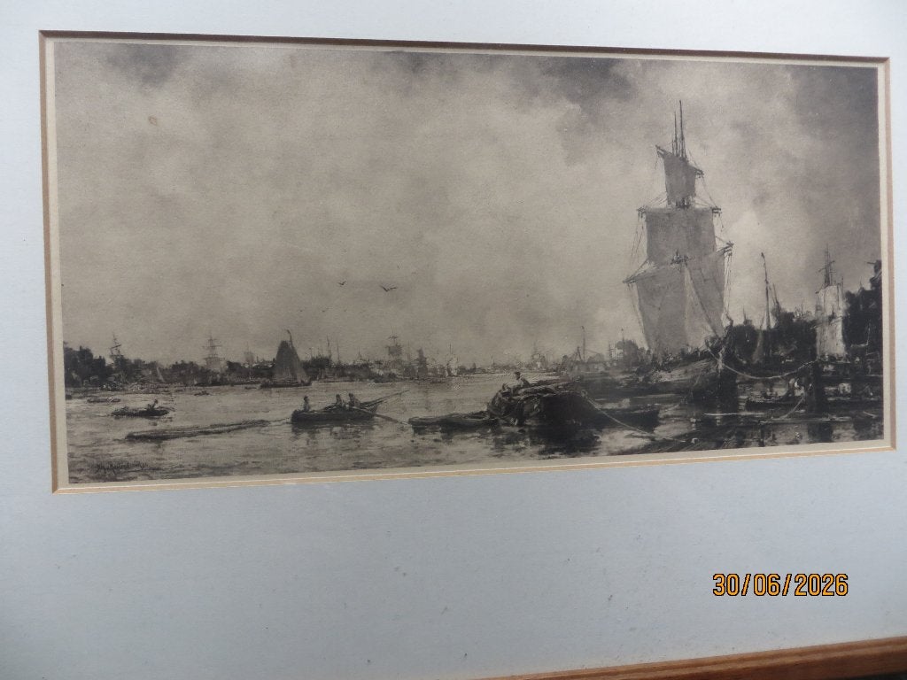 J.H.Mastenbroek Mooie Havenlitho Informatie gevraagd, Antiek en Kunst, Kunst | Litho's en Zeefdrukken, Ophalen, Overige onderwerpen
