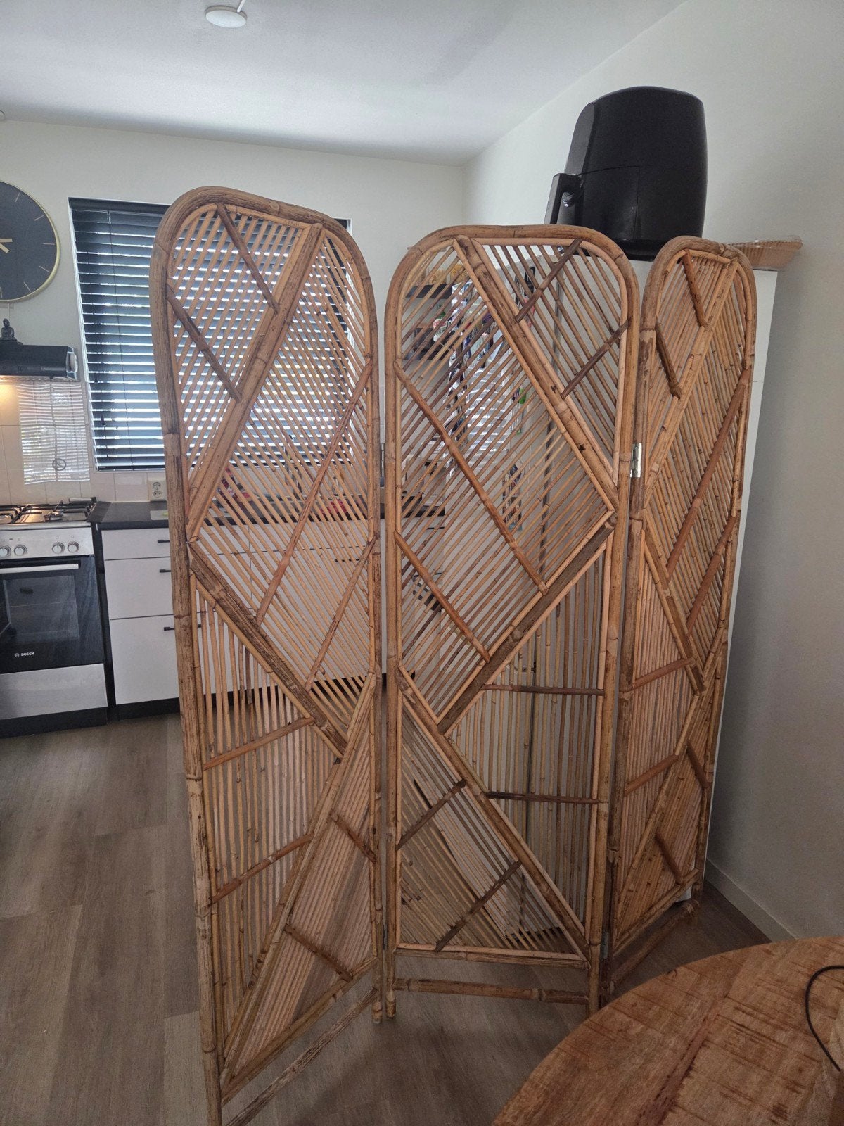Bamboe, rotan kamerscherm / roomdivider, Huis en Inrichting, Woonaccessoires | Kamerschermen, Ophalen, Zo goed als nieuw