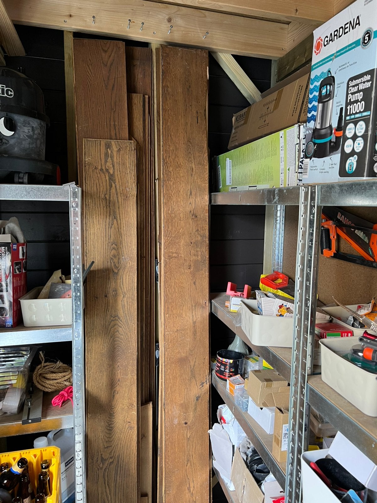 Restpartij eiken planken, Doe-het-zelf en Verbouw, Hout en Planken, Ophalen, Gebruikt, Minder dan 25 mm, Eiken
