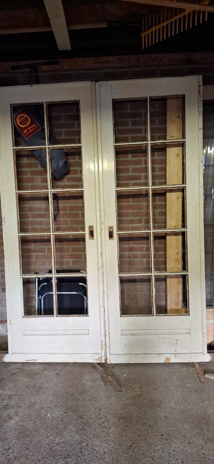 set schuifdeuren zonder glas, Doe-het-zelf en Verbouw, Kozijnen en Schuifpuien, Ophalen, Hout, Schuifpui